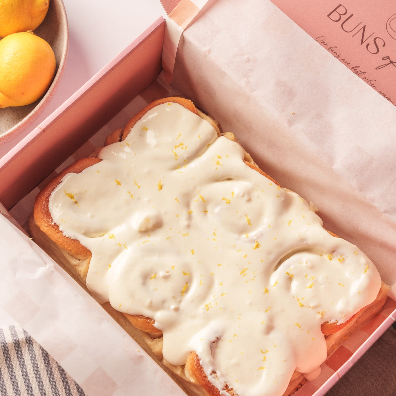 Lemon Drizzle Buns in a gift box