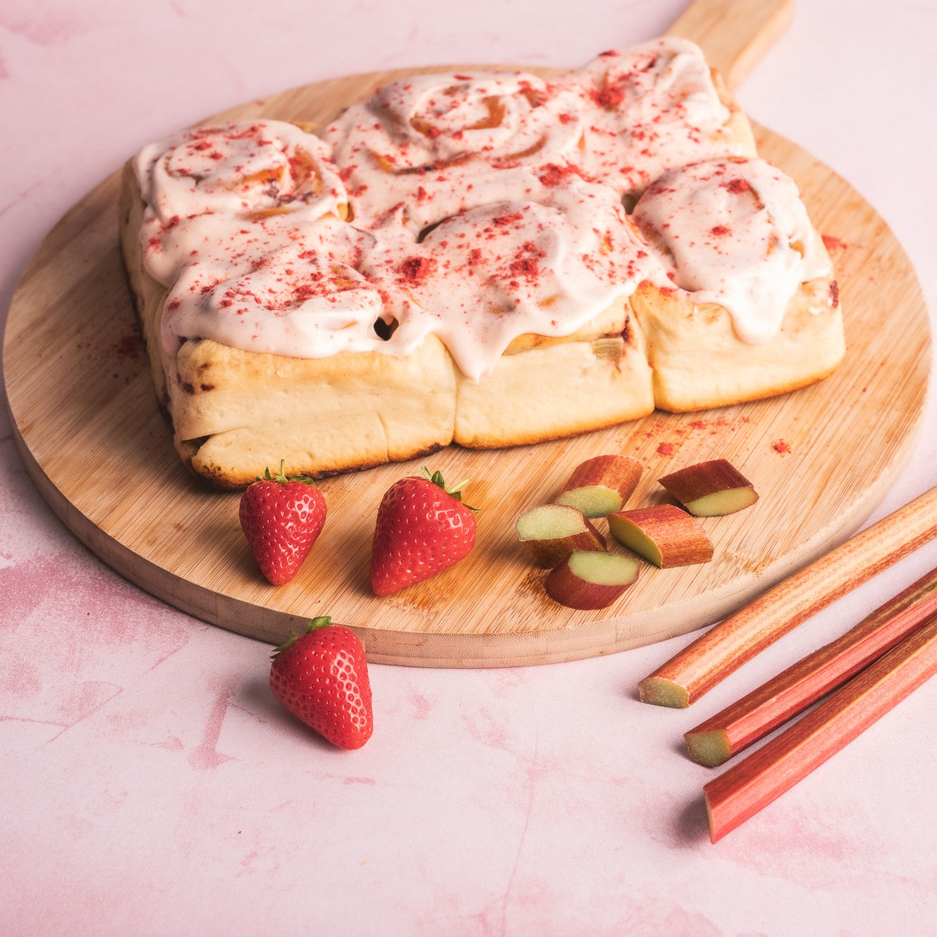 The Rhubarb & Strawberry Cinnamon Bun - Box of 6