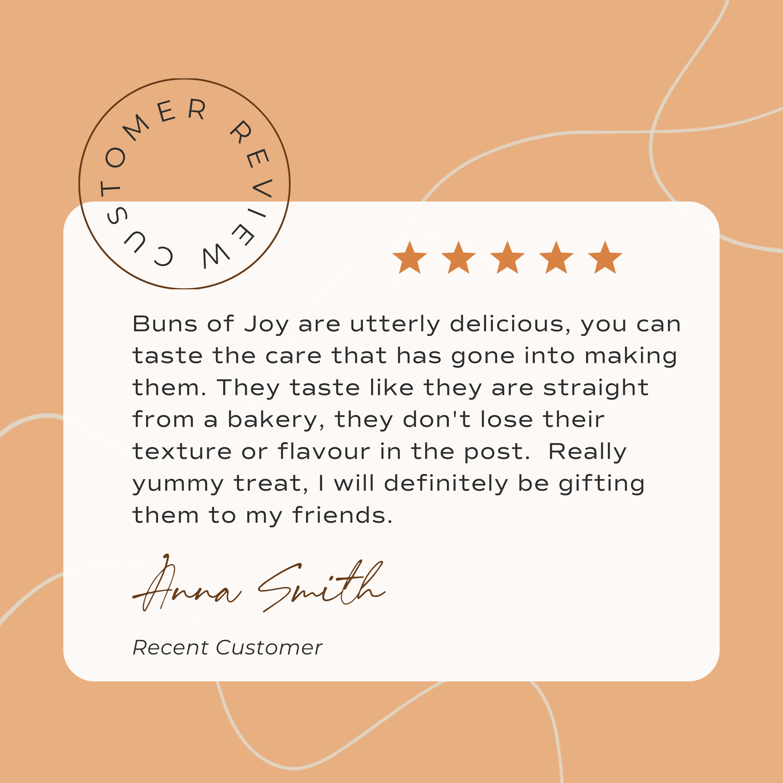 5 star customer review for Cinnamon Buns from Anna