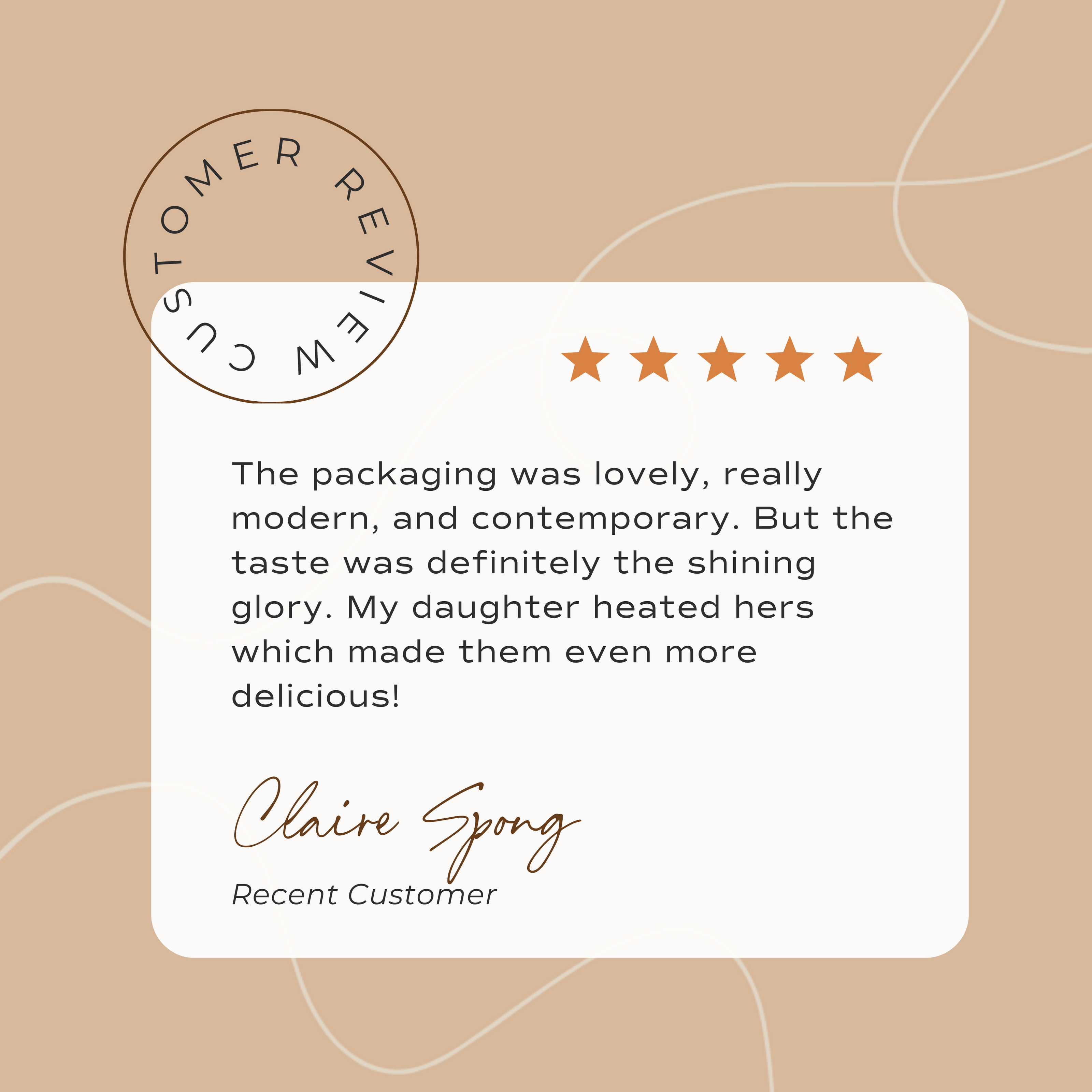 5 star customer review for Cinnamon Buns from Claire