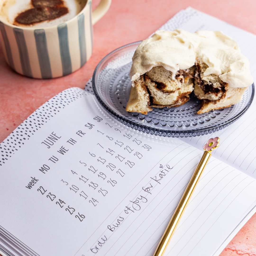 Image of a bun on a weekly planner