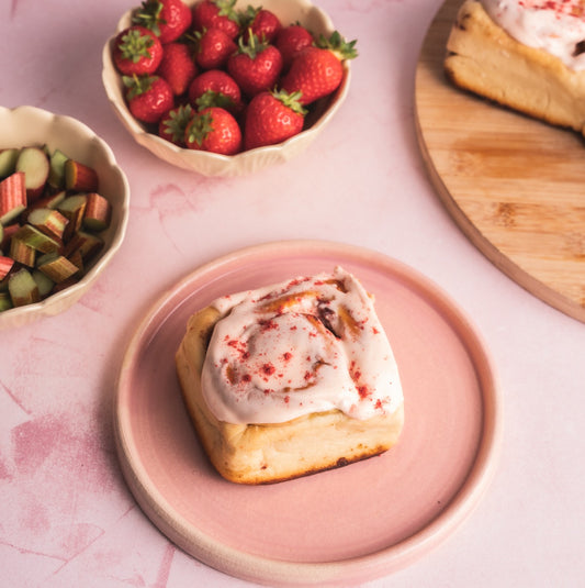 The Rhubarb & Strawberry Cinnamon Bun - Box of 6